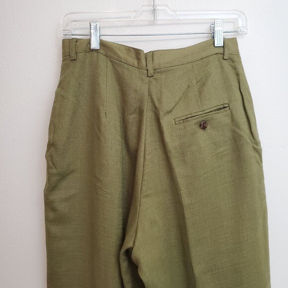 Vintage Halston olive green high waisted flax blend pants - Picture 9 of 11